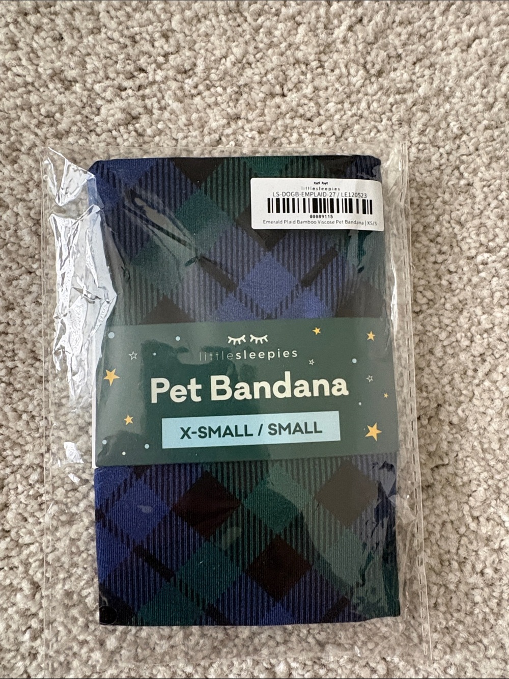 Emerald Plaid Pet Bandana